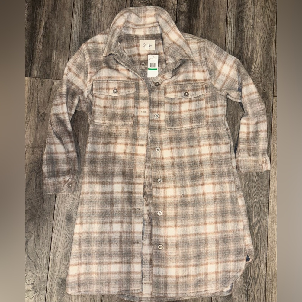 Jessica Simpson Long Plaid Jacket